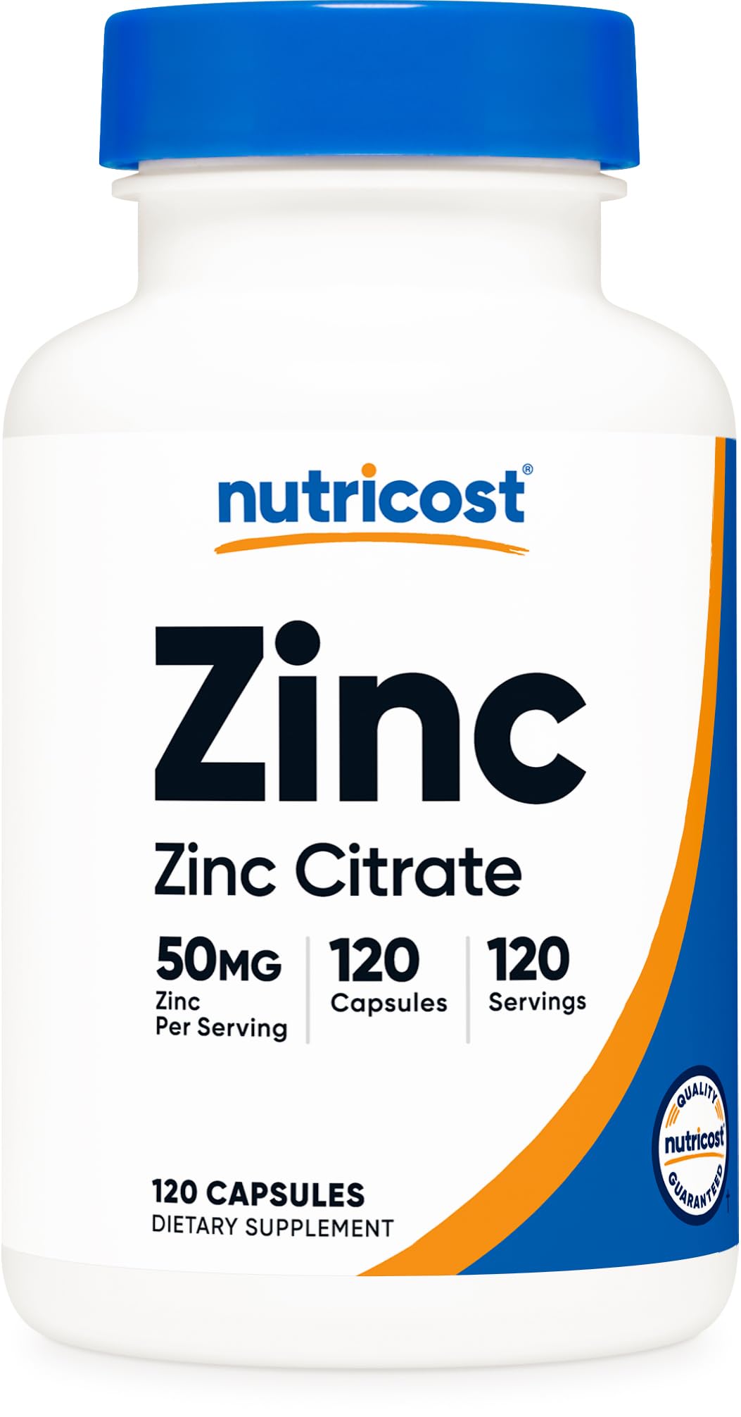 Nutricost Zinc Citrate 50 mg Capsules, 120 Count