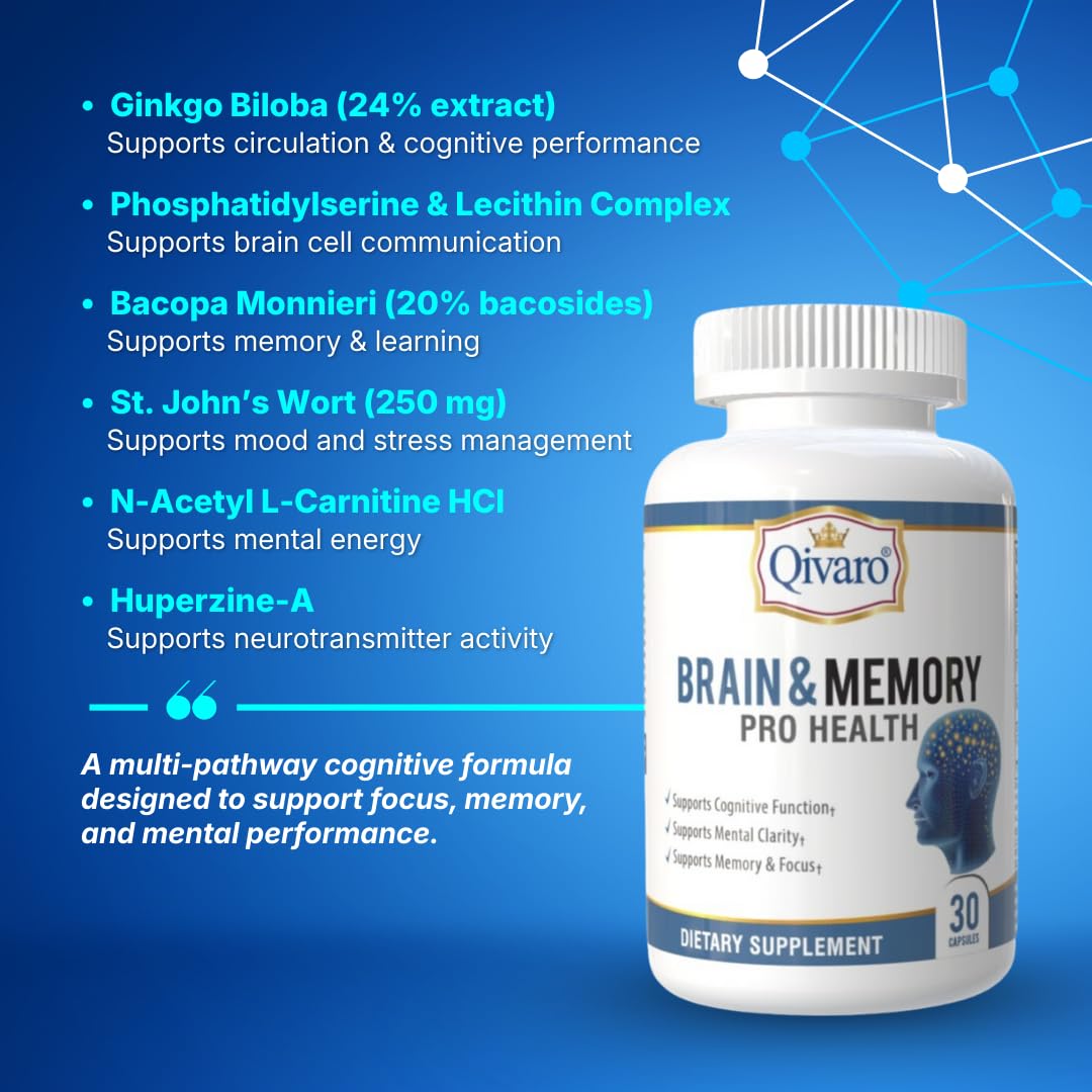 Qivaro Brain & Memory Pro Health 30 Capsules