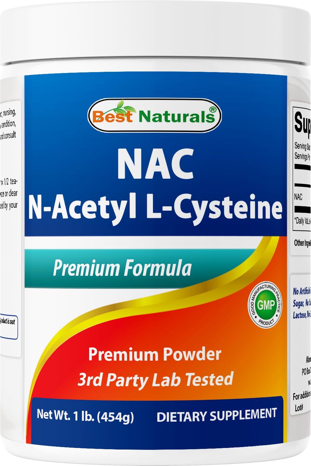 Best Naturals NAC (N-Acetyl L-Cysteine) Premium Pure Powder, Gluten Free, 16 oz