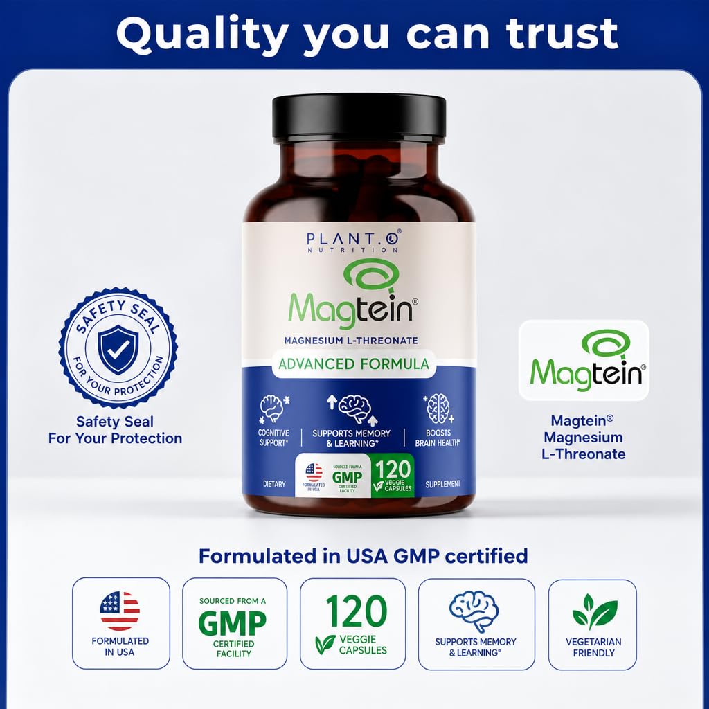 PLANT.O NUTRITION Magnesium L-Threonate Capsules 120 Capsules