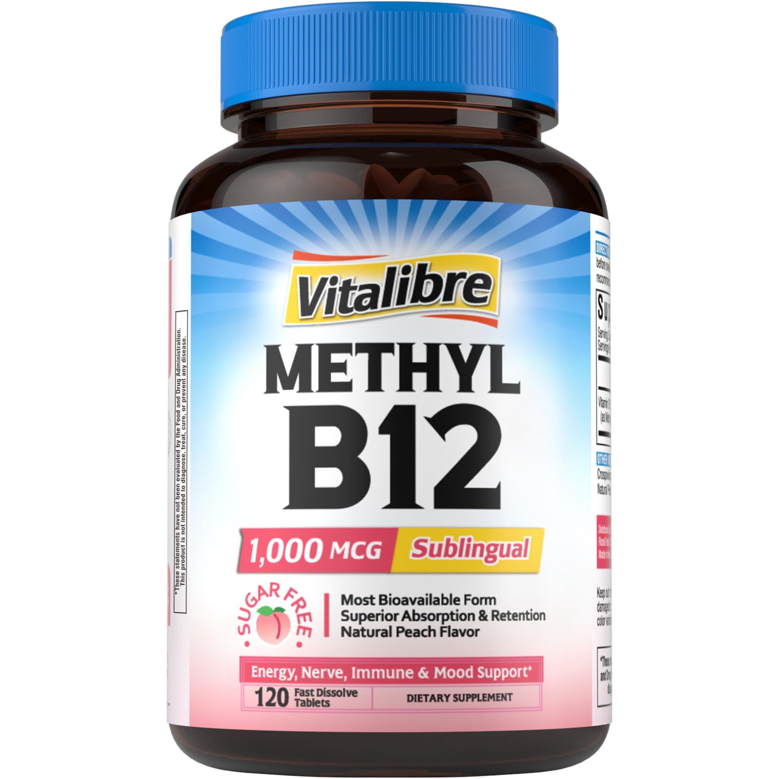 Vitalibre Vitamin B12 1000 mcg Sublingual Methylcobalamin Tablet 120