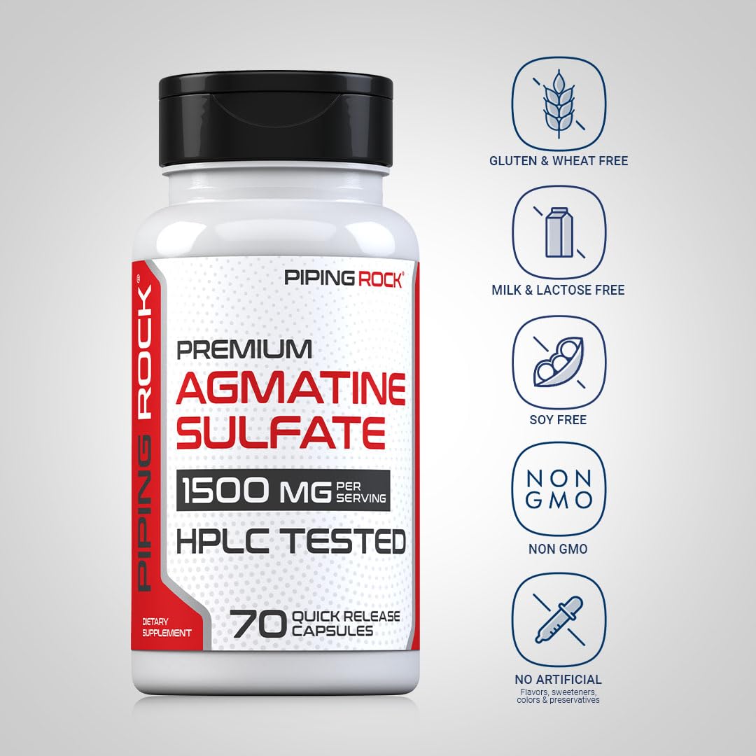 Piping Rock Agmatine Sulfate Capsules 70 Count