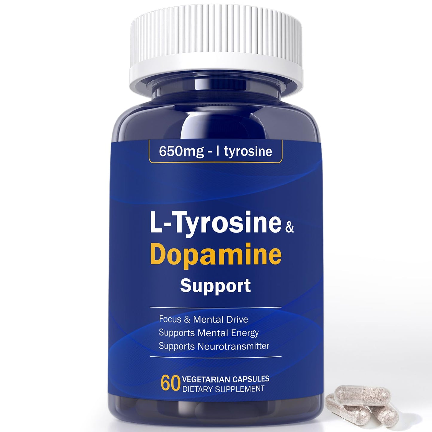 Happy Saffron Plus Dopamine Brain Food - 650 mg L-Tyrosine Supplement - Dopamine Support Capsule 1