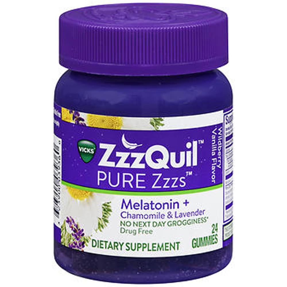 ZzzQuil Pure Zzzs Melatonin Sleep Chamomile Lavender Gummies, 48 Count