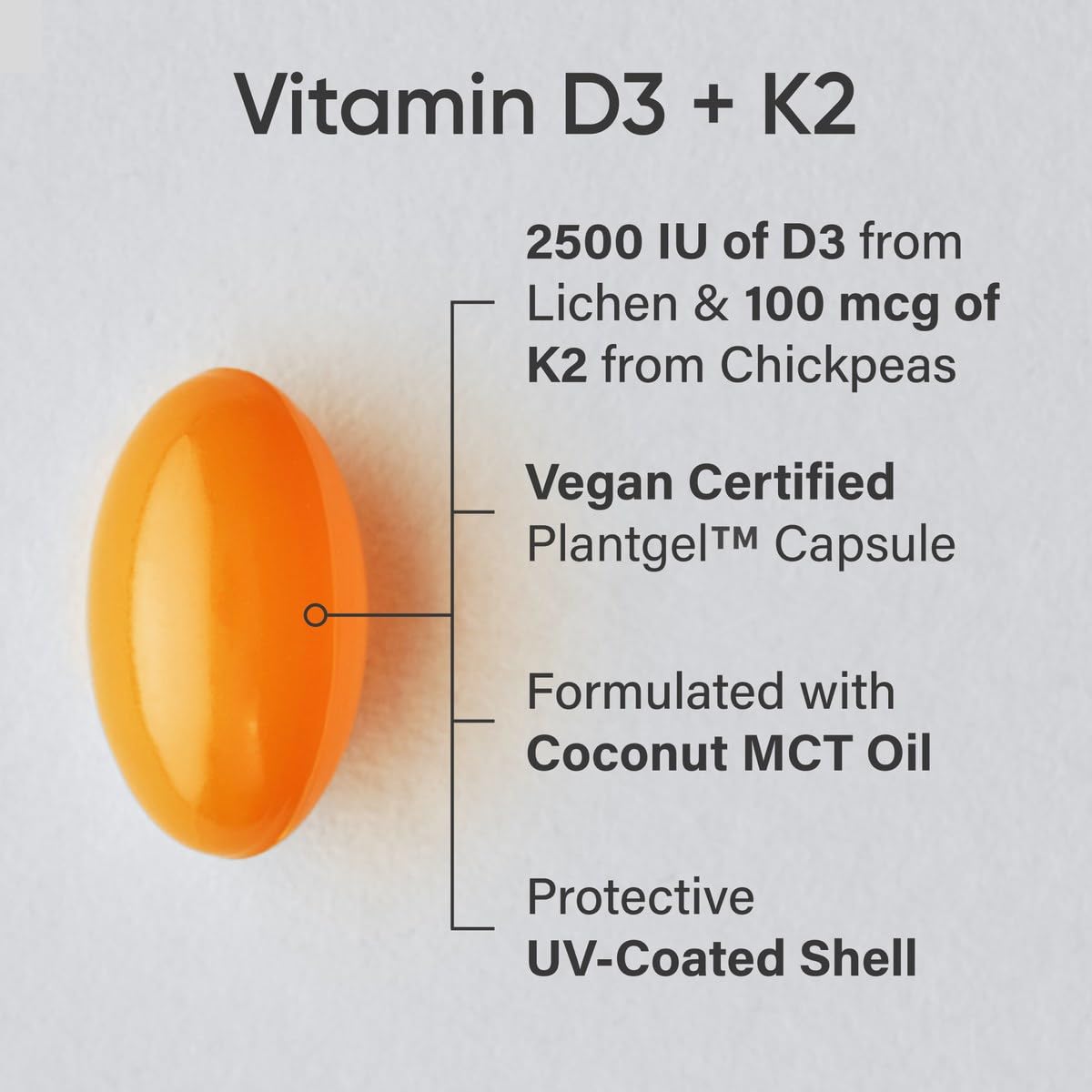 Sports Research Vitamin D3 + K2 with Coconut Oil Softgels, 60 Count