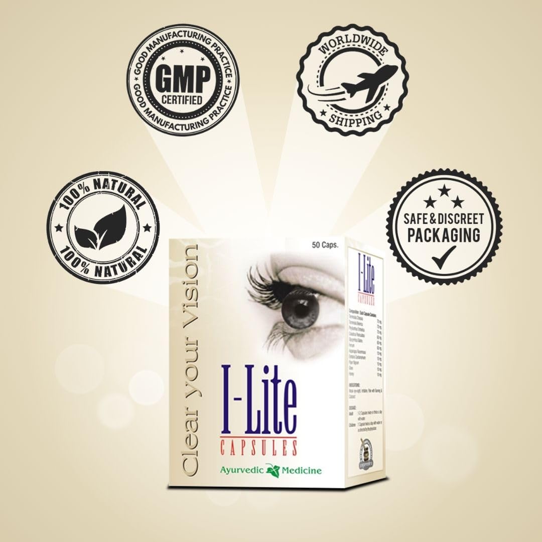 Ayurved Research Foundation I Lite Capsule Herbal Remedy for Weak Eyesight to Improve Vision 200 Capsules