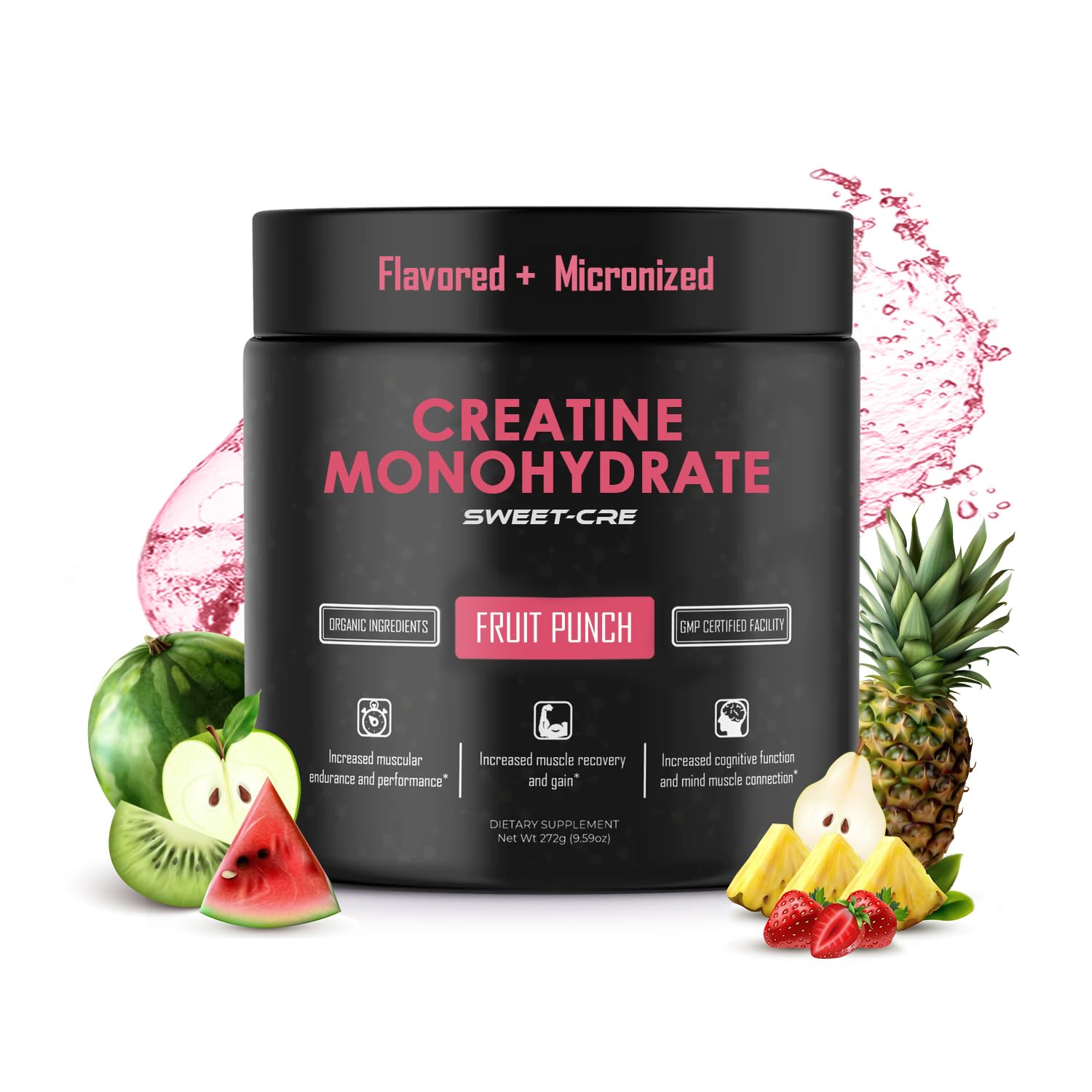 Sweet Cre Creatine Monohydrate Powder, 10 oz