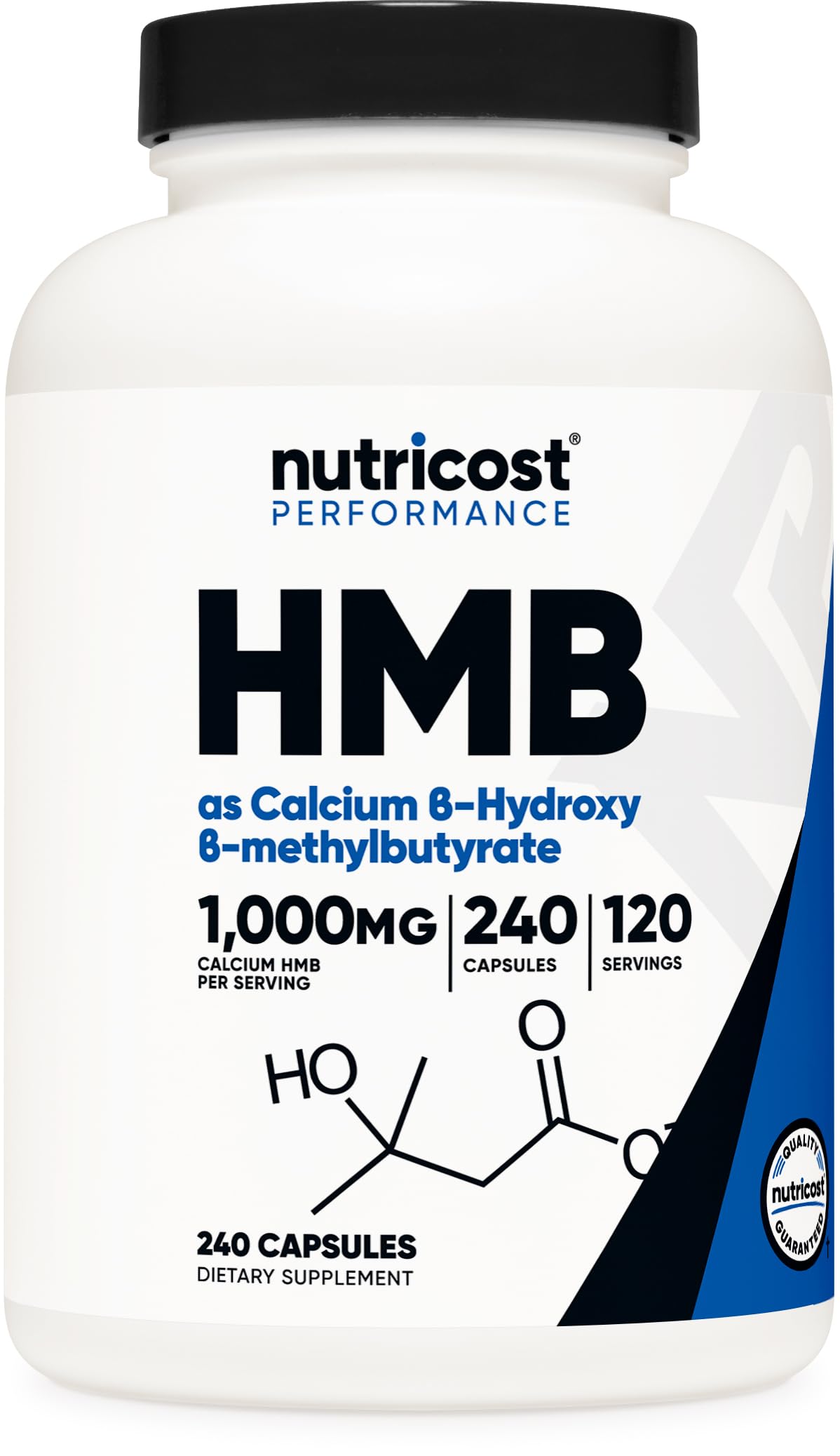 Nutricost HMB (Beta-Hydroxy Beta-Methylbutyrate) 1000mg Capsules, 240 Count