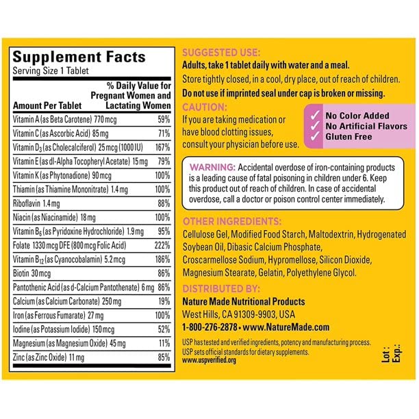 Nature Made Prenatal Vitamin Tablet 90 Count