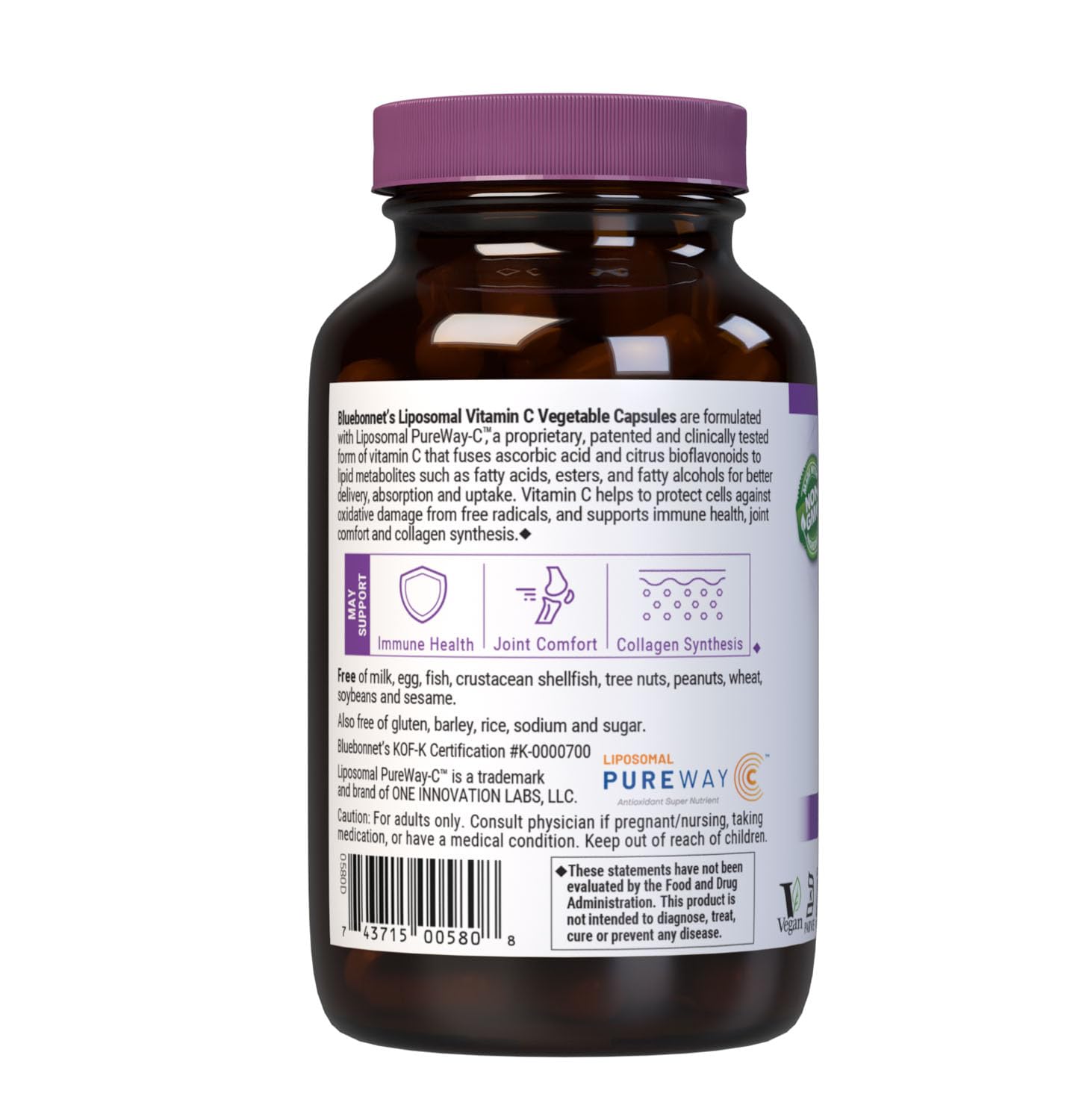 BlueBonnet Liposomal Vitamin C 1000 mg Capsules, 90 Capsules