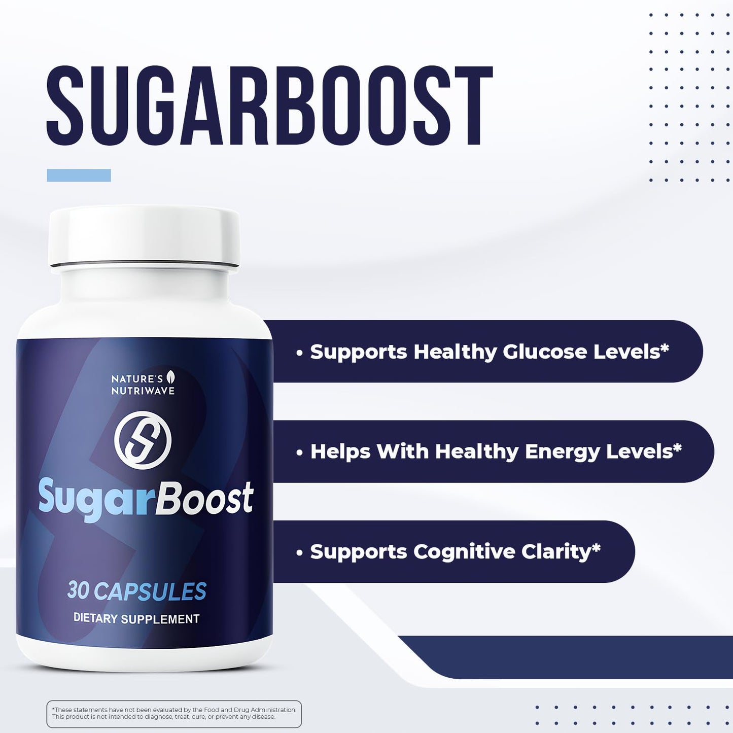Nature’s NutriWave SugarBoost Daily Botanical Supplement with Turmeric, Cinnamon, Berberine, Gymnema & Chromium, 30 Capsules