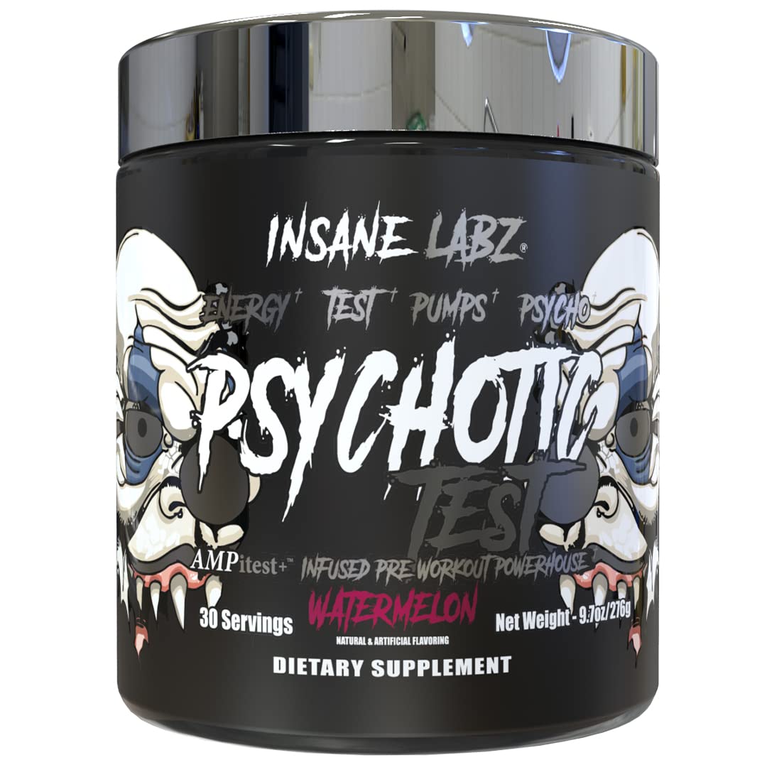 Insane Labz Psychotic Test Pre-Workout Powder, 30 Servings