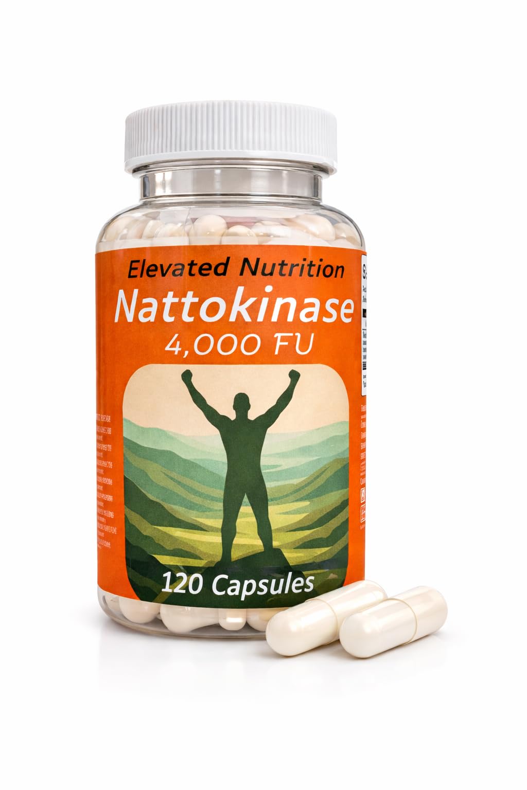 Elevated Nutrition Nattokinase 4,000 FU per Capsule, 120 Capsules