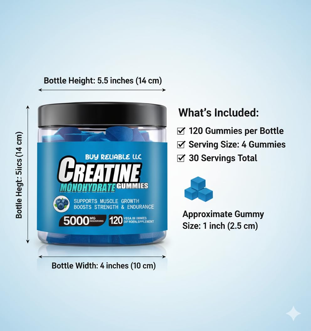 Buy Reliable LLC Creatine Monohydrate Gummies 120 Count