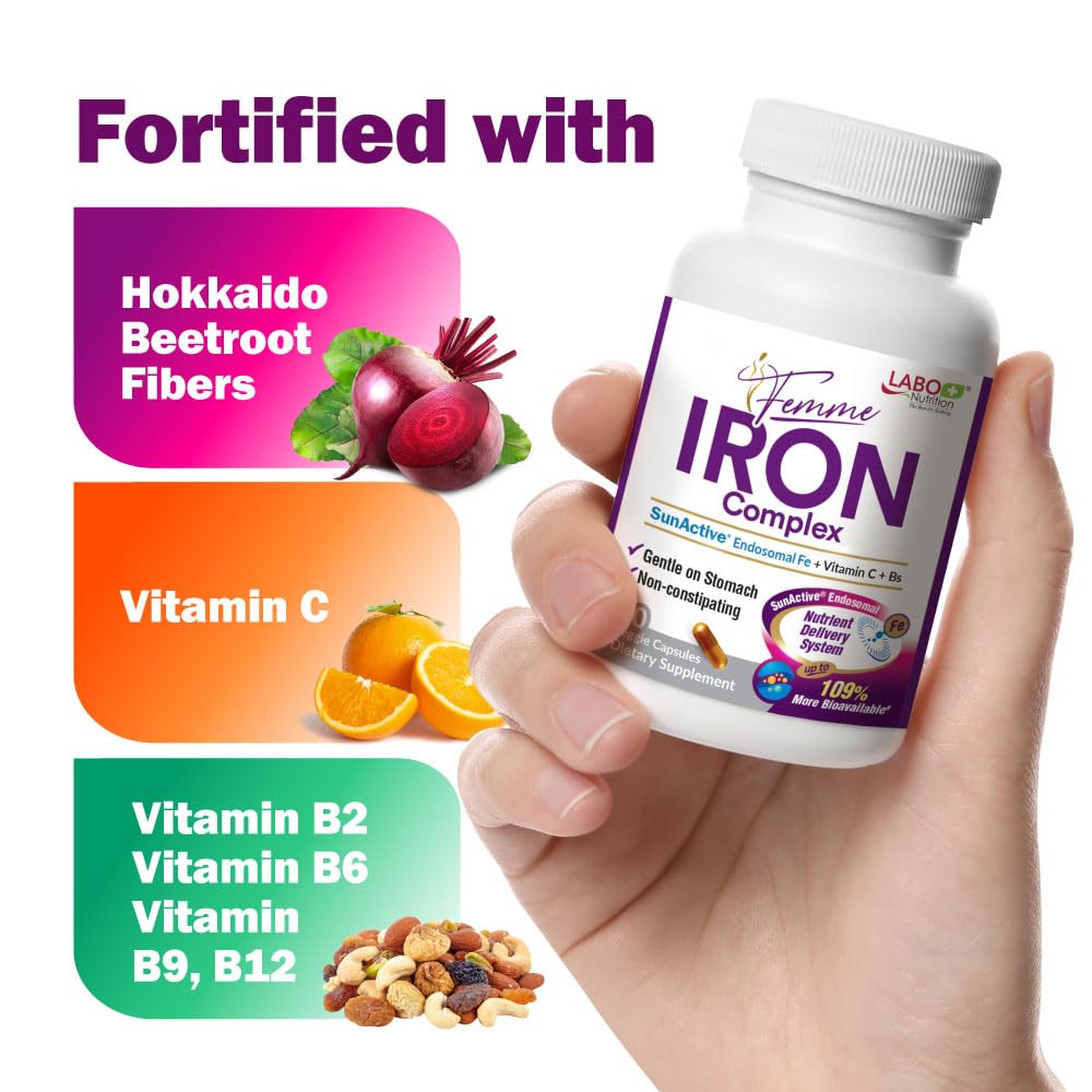 LABO Nutrition Femme Iron Capsules, 90 Count