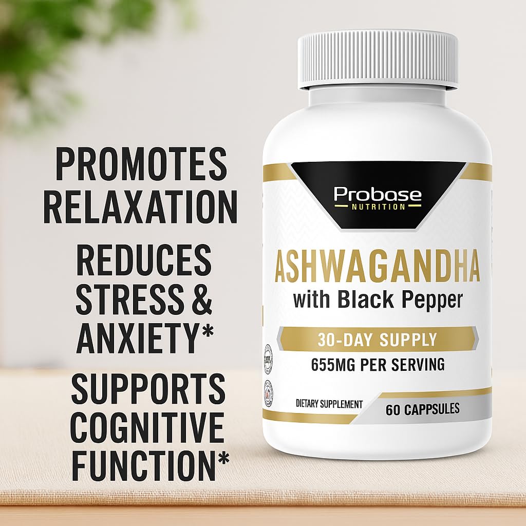 Probase Nutrition Ashwagandha with Black Pepper 60 Capsules