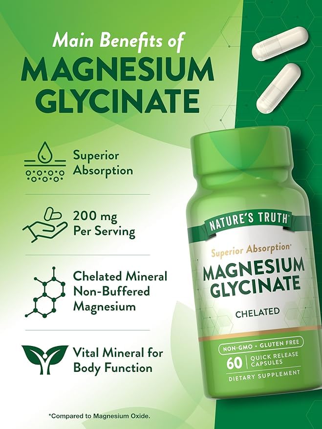 Nature's Truth Magnesium Glycinate Capsules 200mg, 120 Capsules