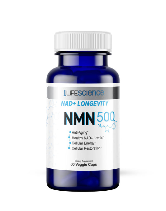 1LifeScience NMN500 Nicotinamide Mononucleotide Supplement Capsule, 60 Veg Capsules