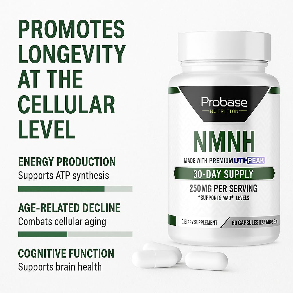Probase Nutrition Uthpeak NMNH NAD Supplement 250mg Capsule, 60 Capsules