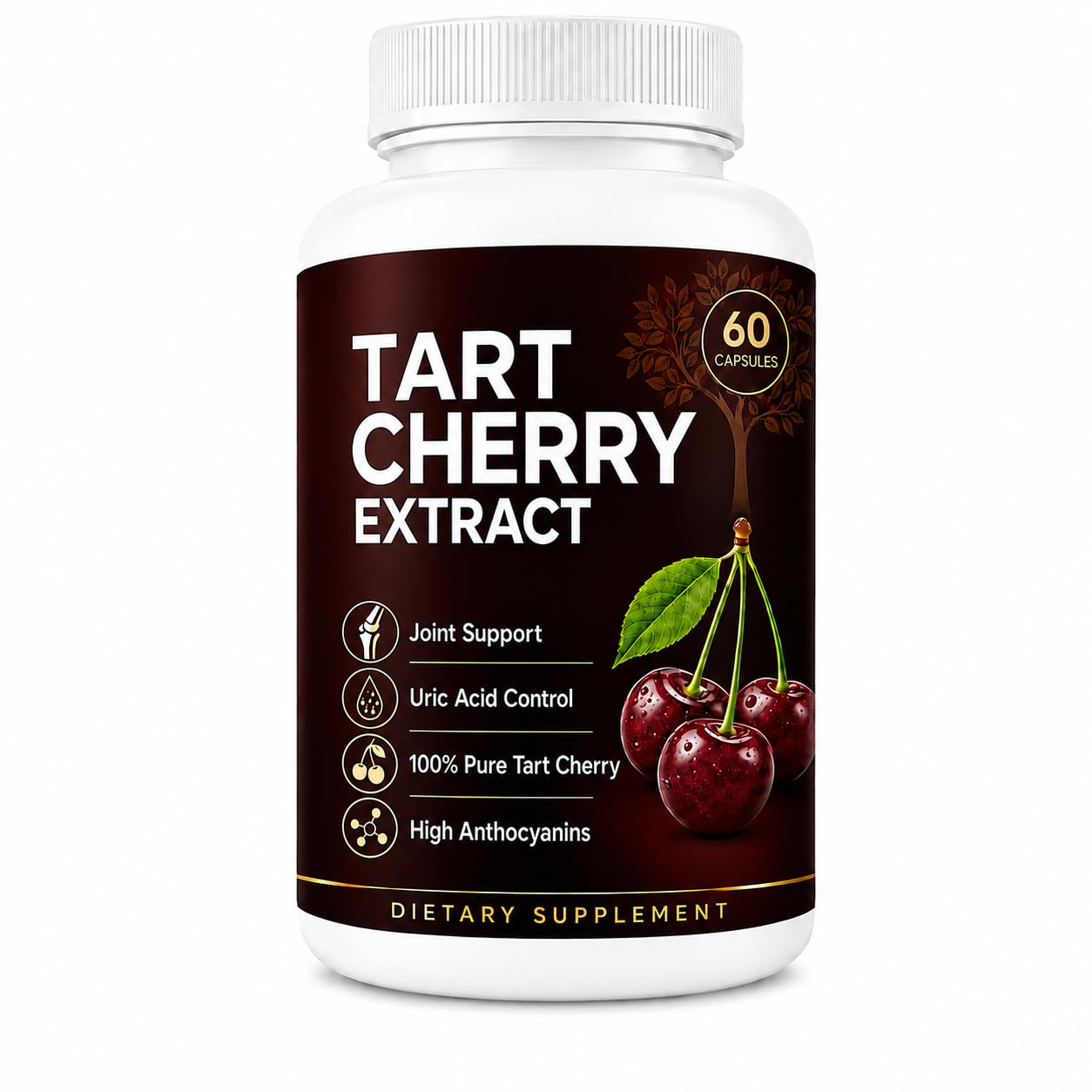 UBOMOPI Tart Cherry Extract Cold Pressed Capsule 60 Count