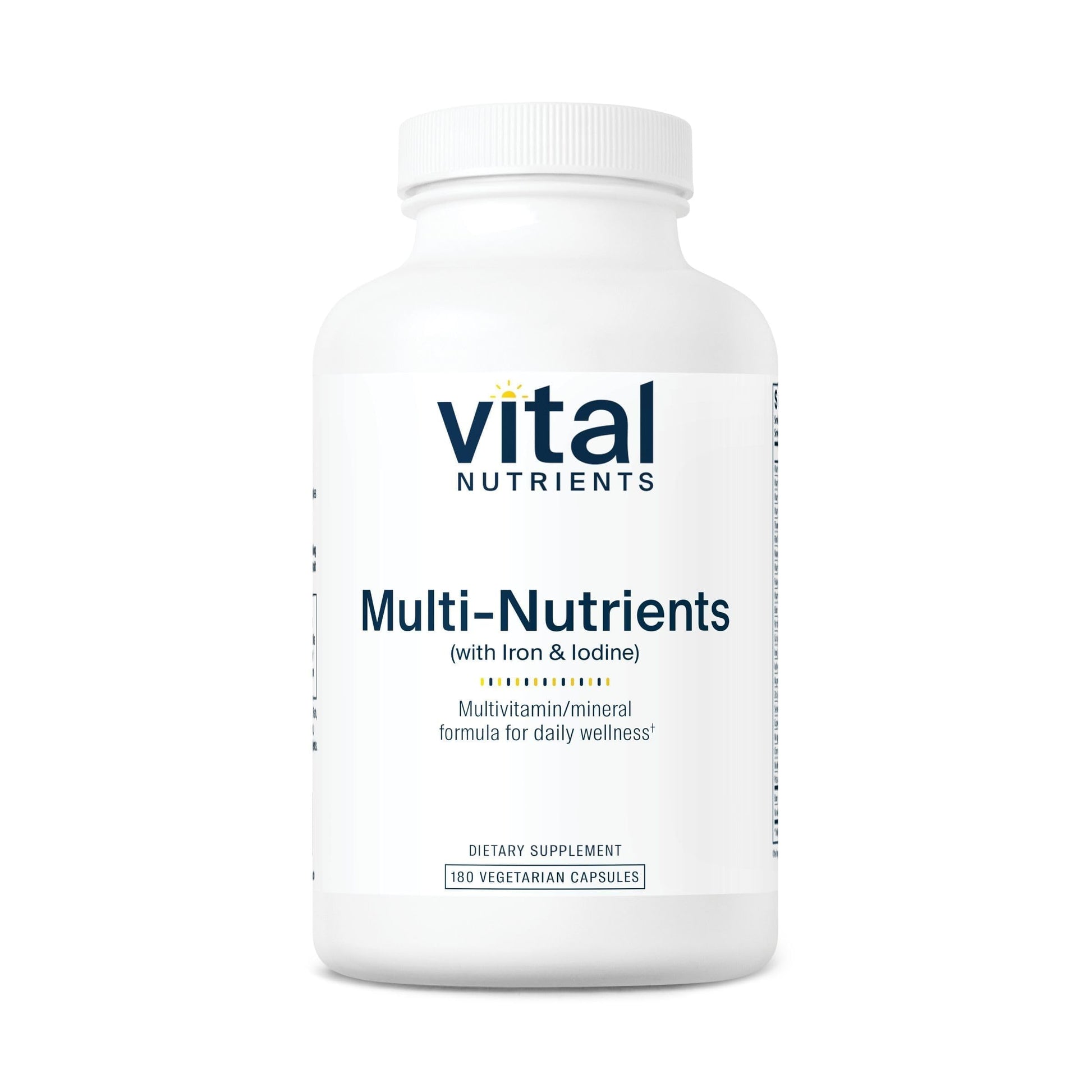 Vital Nutrients Multi-Nutrients with Iron and Iodine - Vegetarian Multivitamin and Mineral Supplement with Iron, 180 Capsules