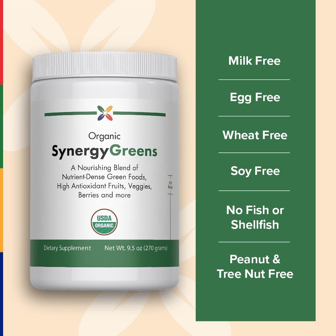 Stop Aging Now Organic Greens Powder Superfood Supplement Blend Mix, 9.5 oz