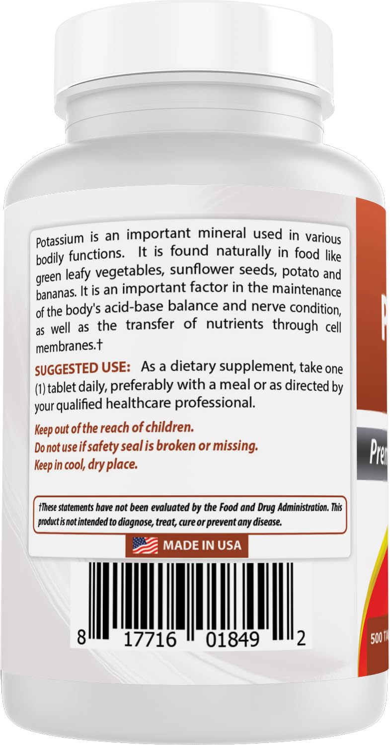Best Naturals Potassium Citrate 99mg, 500 Tablets