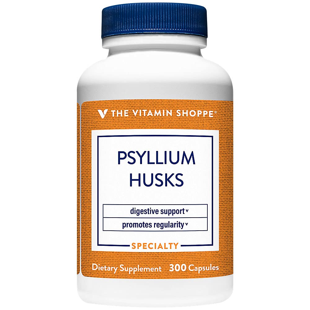 The Vitamin Shoppe Psyllium Husks Plantago Ovata Fiber Supplement Capsule, 300 Count