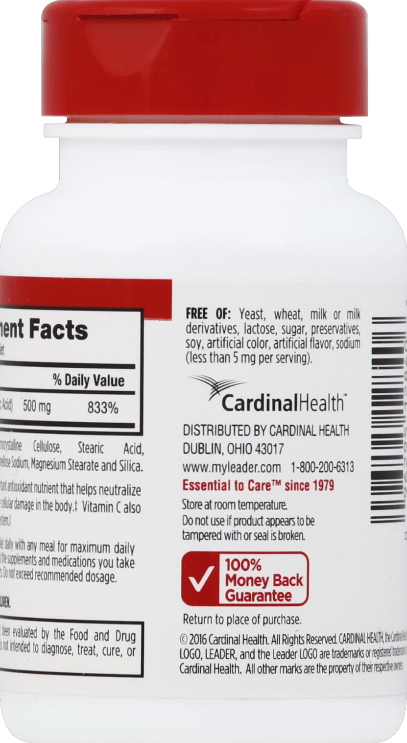 Leader Vitamin C 500mg Tablet, 100 Count