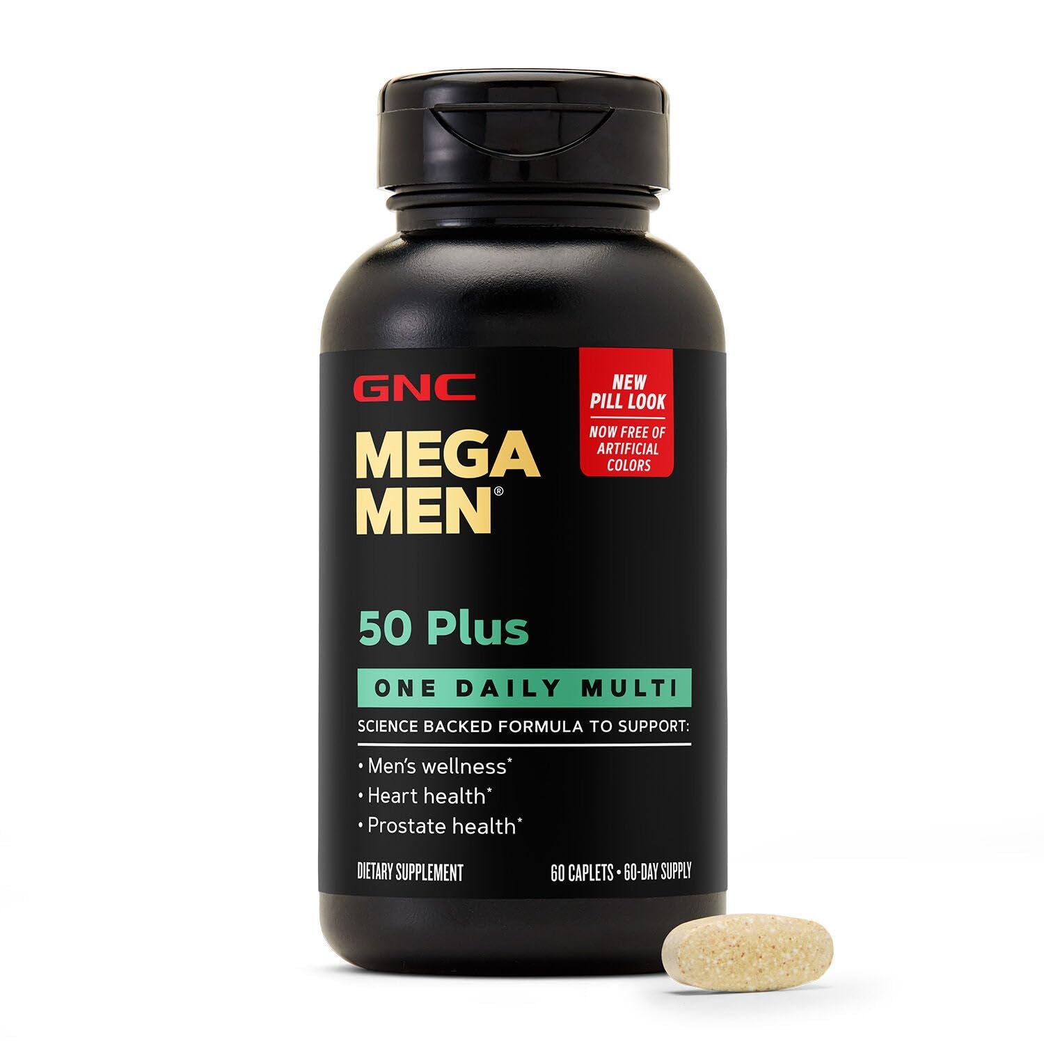GNC Mega Men One Daily 50 Plus Caplets, 60 Count