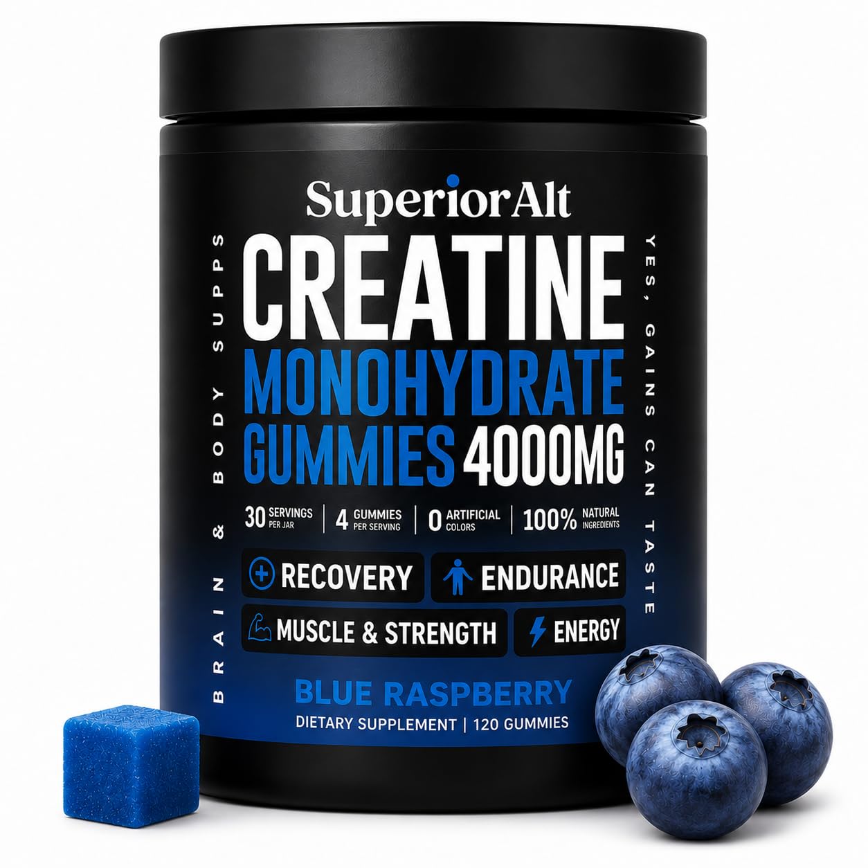 SuperiorAlt Creatine Monohydrate Gummies 120 Count