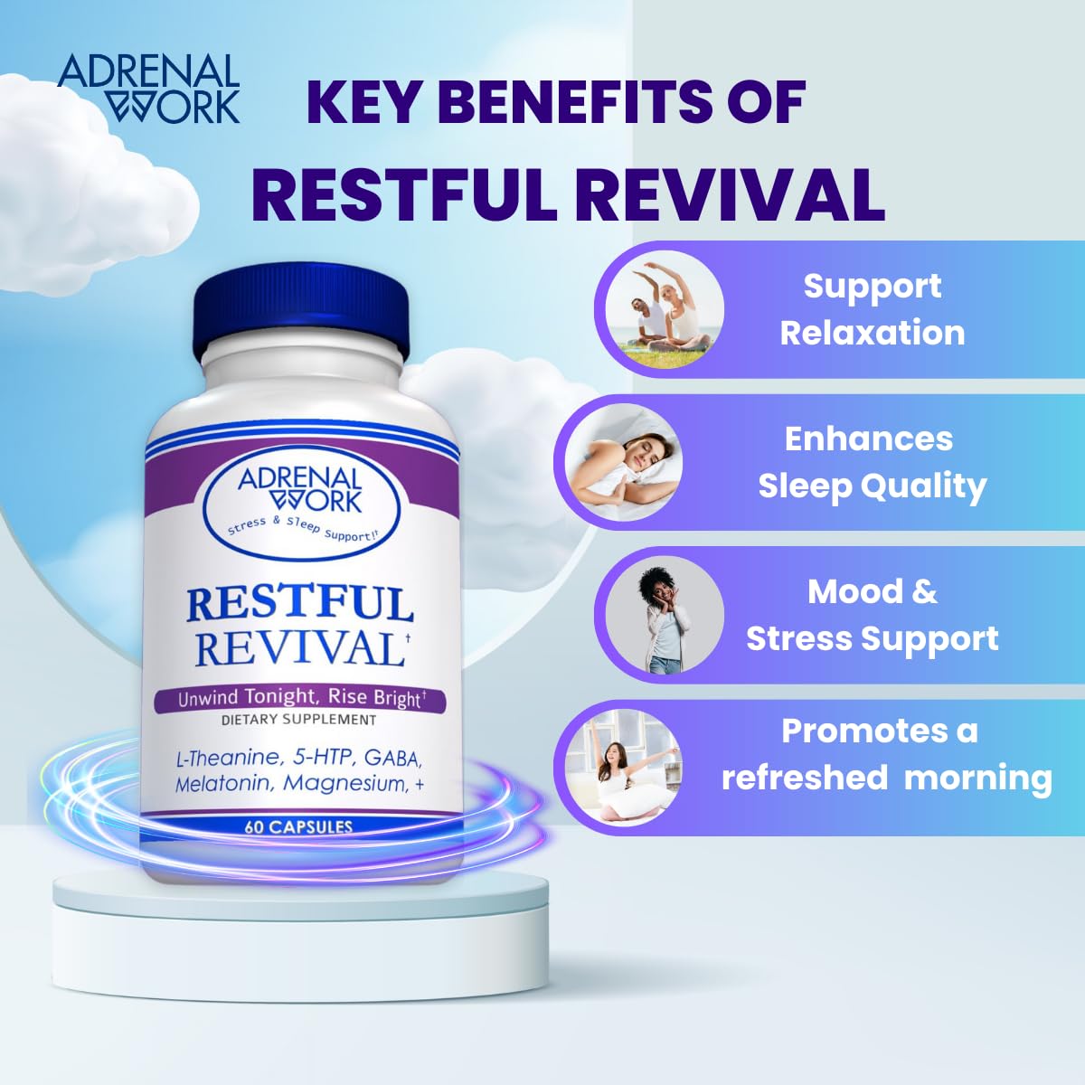 Adrenalwork Relax with Restorative Sleep Capsules, 60 Count