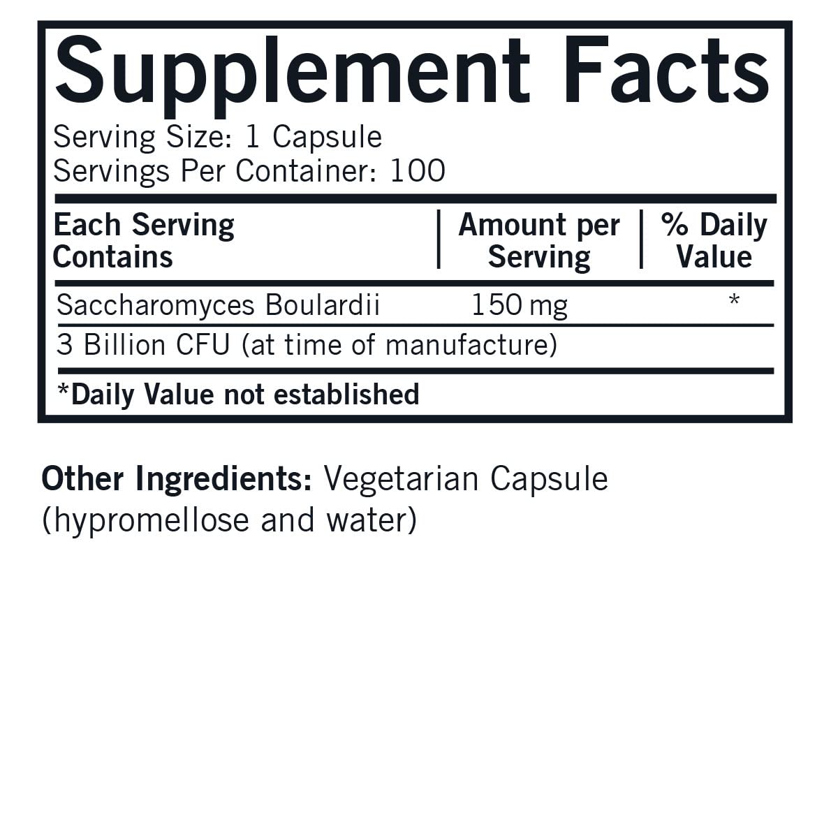 Kirkman Saccharomyces boulardii 3 Billion CFU Capsule 100 Capsules
