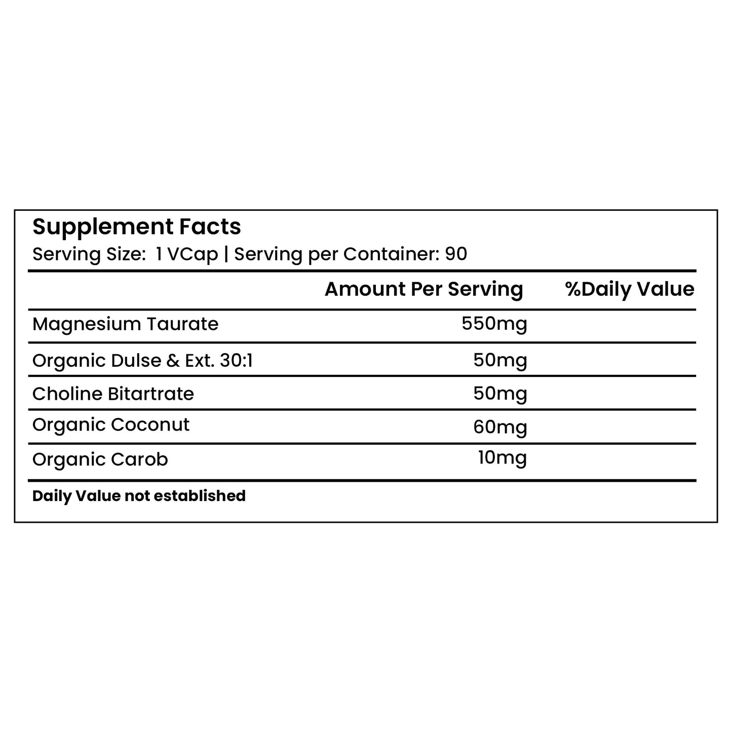 Green Organic Supplements Magnesium Taurate High Absorbable Tablet, 90
