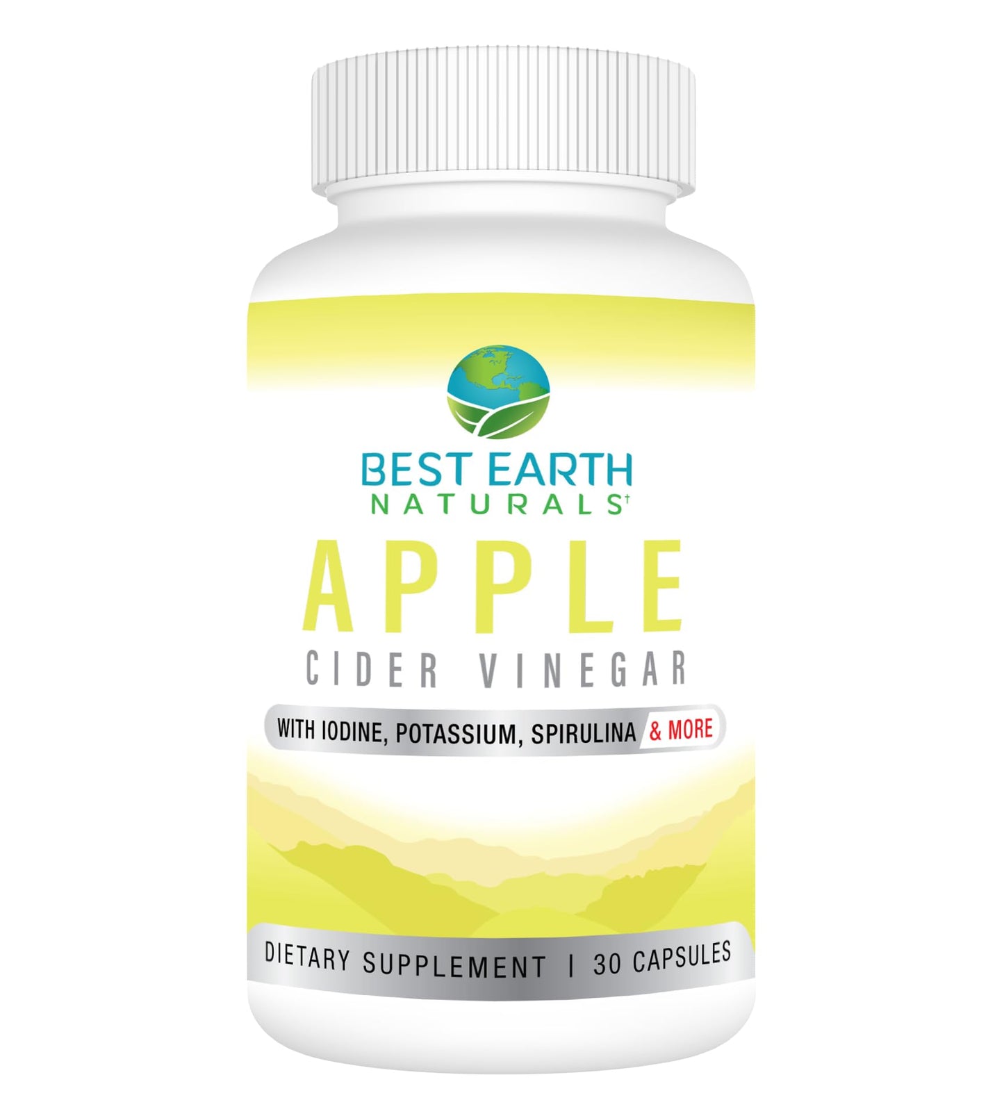 Best Earth Naturals Apple Cider Vinegar Complex with Iodine, Potassium, Spirulina and More Capsules, 30 Count