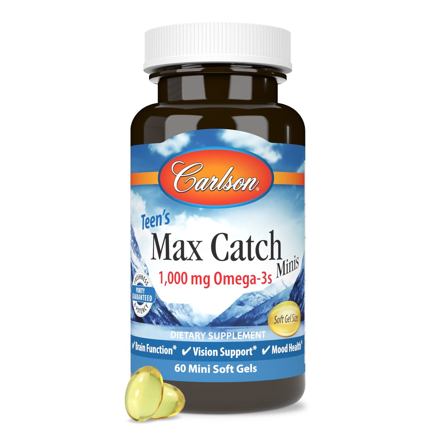 Carlson Teen's Max Catch Minis 1000 mg Softgels 60