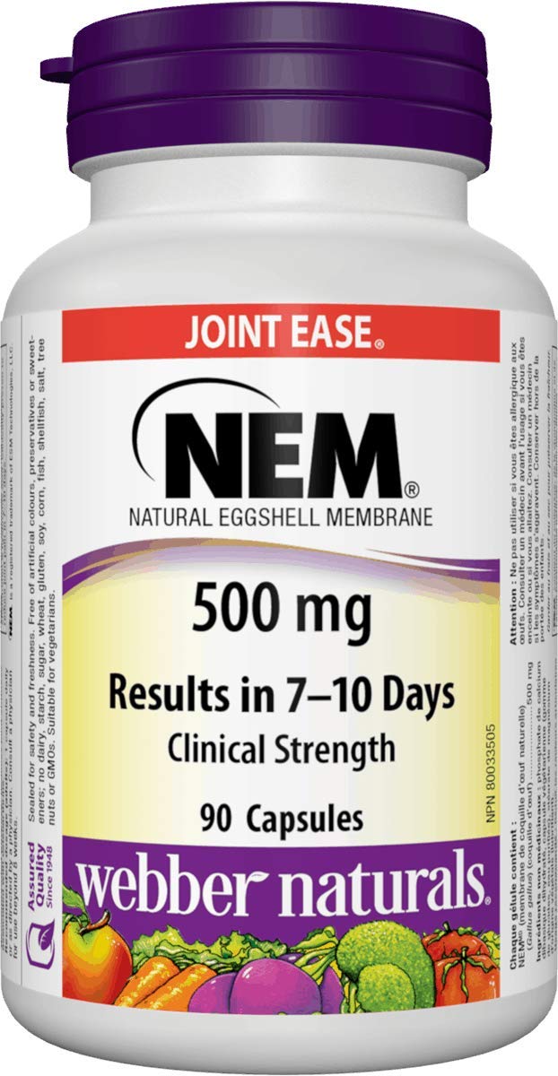 Webber Naturals NEM Natural Eggshell Membrane 500mg, 90 Capsules