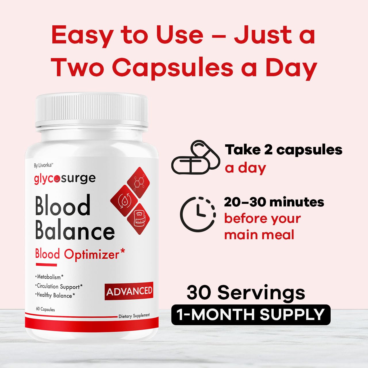 LIVORKA GlycoSurge Balance Capsules, 300 Capsules
