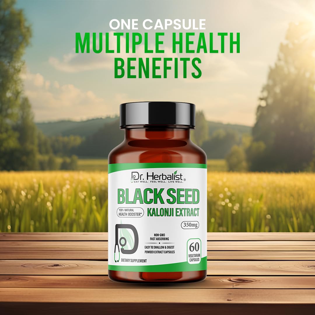 Dr. HERBALIST Black Seed Extract 350mg Softgels, 60 Count