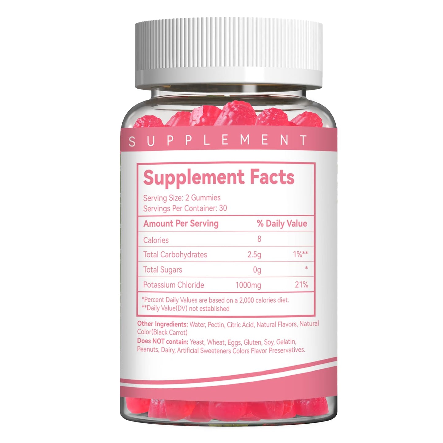 EAZGOO Potassium Gummies 1000mg, Chewable Potassium Supplement for Adults, Sugar Free, Vegan, 60 Count