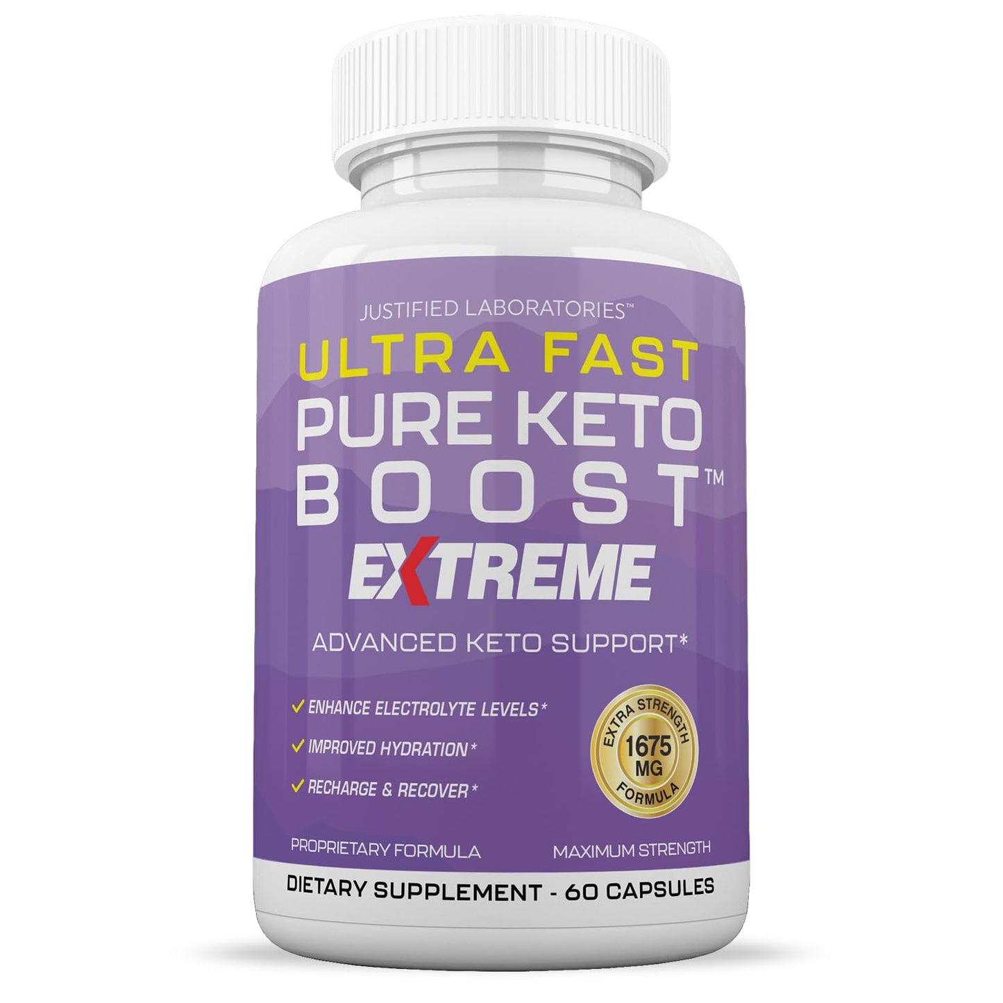 Justified Laboratories Ultra Fast Pure Keto Boost Extreme Keto Pills 1675MG Capsules, 180 Count