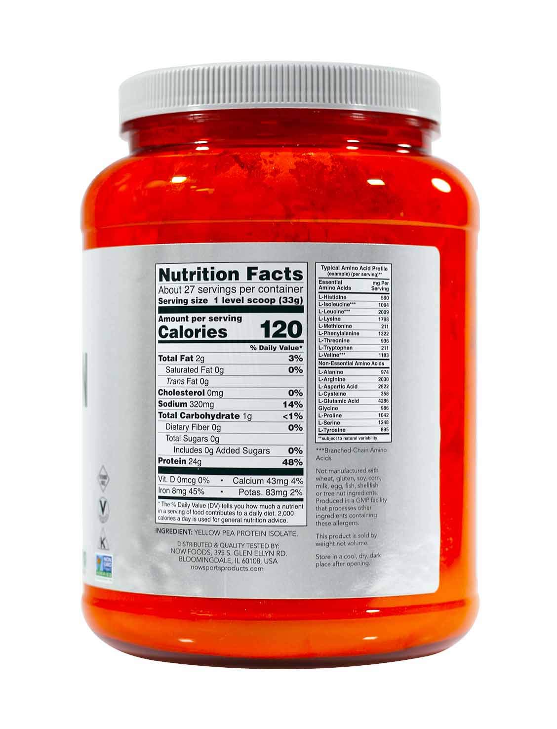 NOW Foods Pea Protein Powder Natural Unflavored 32