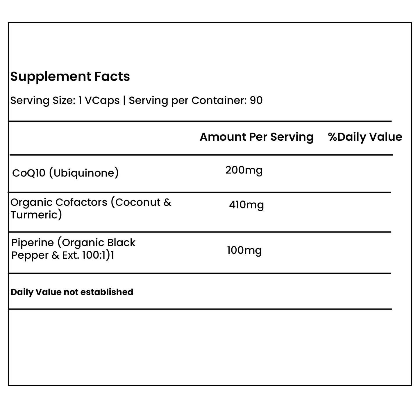 Green Organic Supplements CoQ10 Complex, Ubiquinone, 90 Capsules