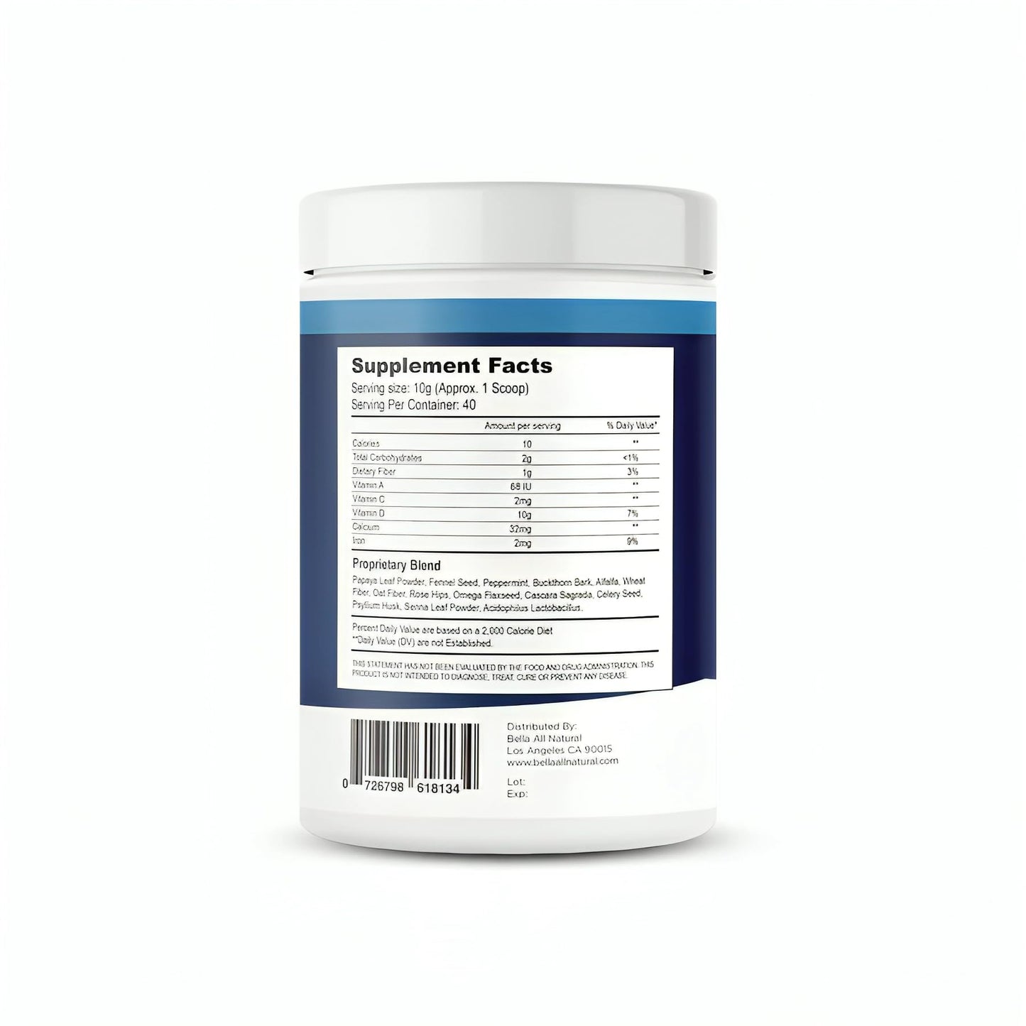Bella All Natural Extreme Detox Powder Unflavored 14.1 Ounce