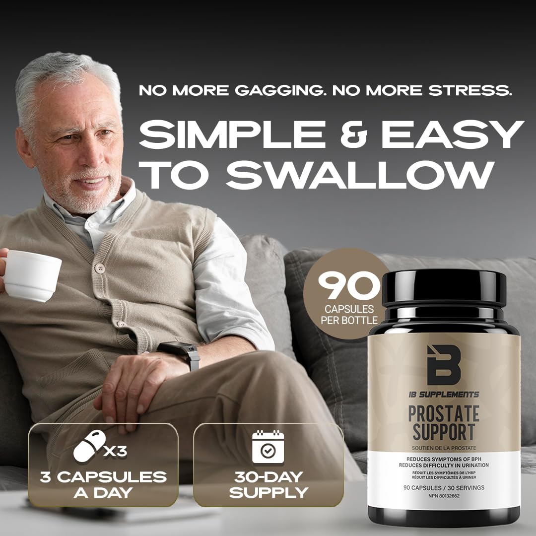 Iron Brothers Supplements Prostate Support for Men with Saw Palmetto, Pygeum & Pumpkin Seed Natural DHT Blocker, 90 Capsules