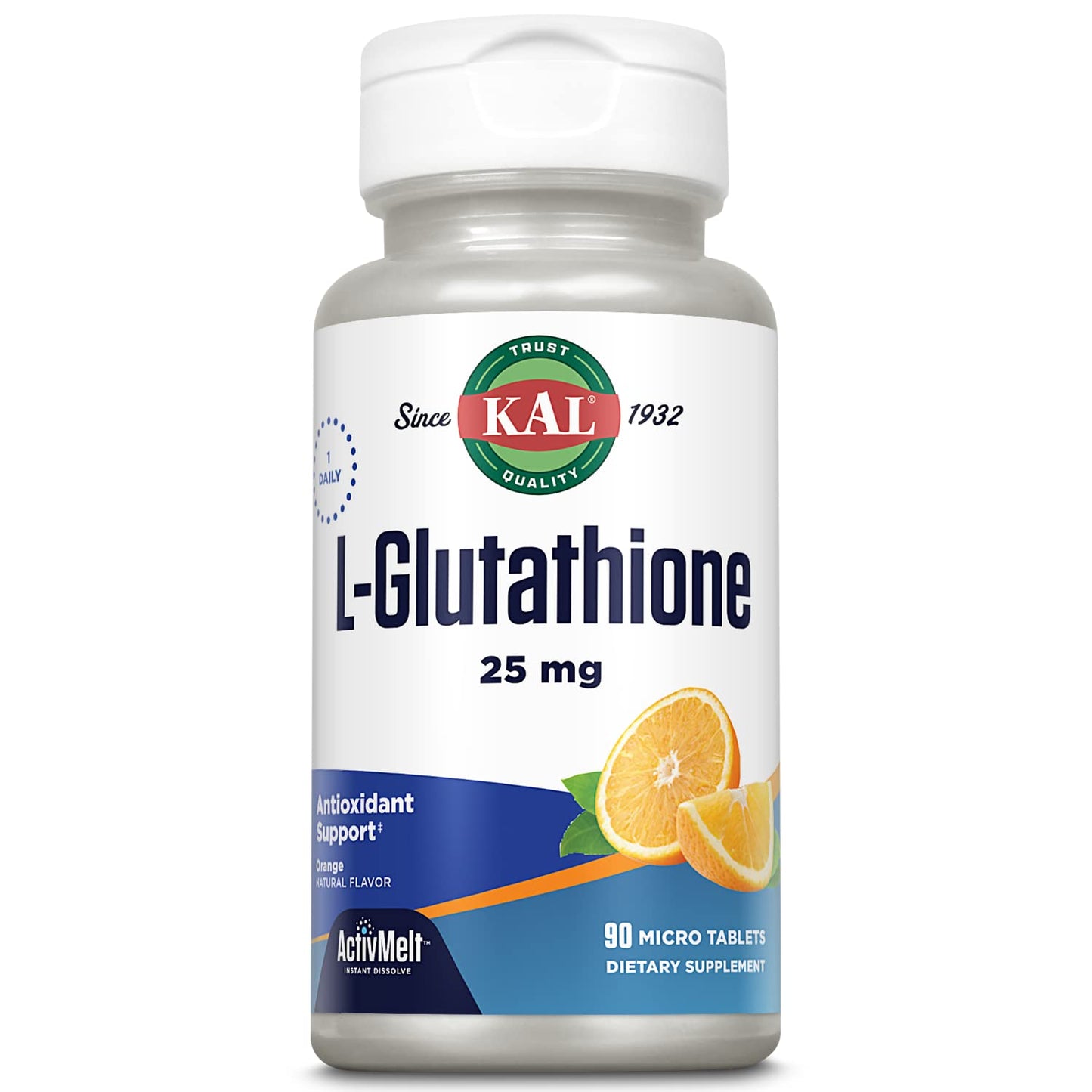 KAL L-Glutathione Reduced Glutathione Supplement 90 Tablets