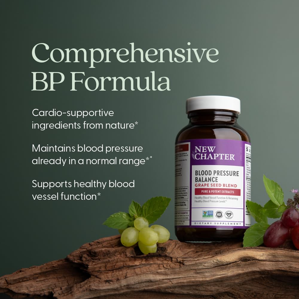 New Chapter Blood Pressure Supplement Take Care with Organic, Vegan Grapeseed + Black Currant + Non-GMO Ingredients, 30 Capsules