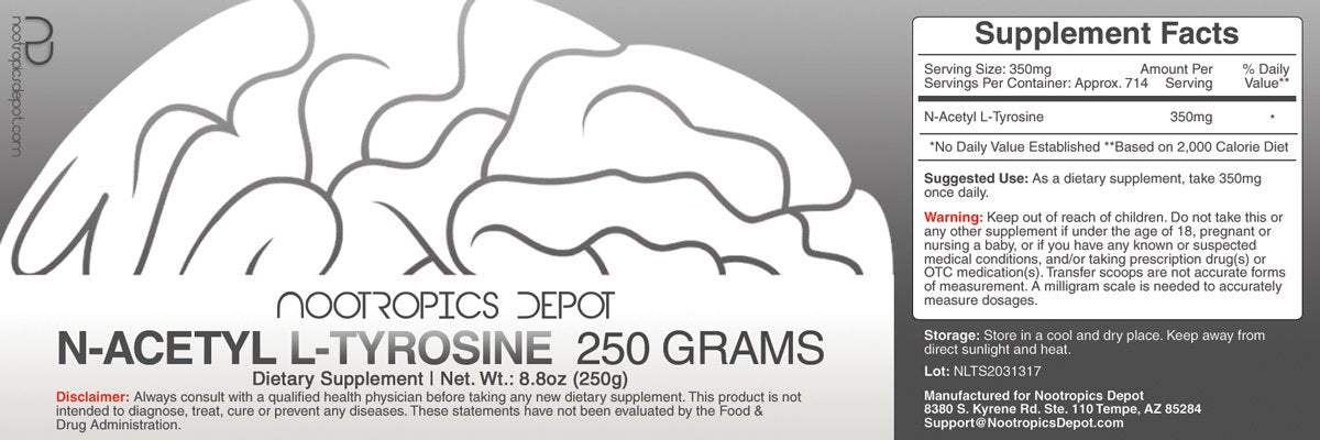 Nootropics Depot N-Acetyl L-Tyrosine Powder 8.82 oz