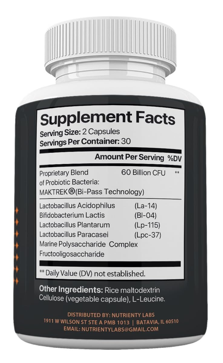 Zonata Gut Health Extreme Probiotics, Prebiotics, Digestion Support, 60 Billion CFU, 60 Capsules