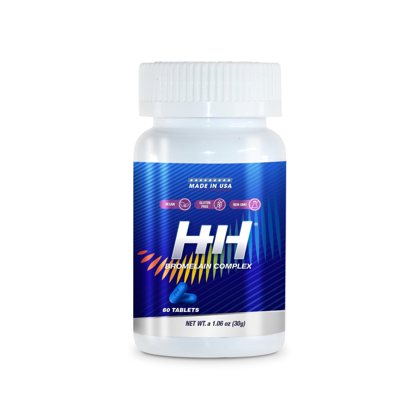 BIRM H&H Bromelain Complex Digestive Enzyme Supplement with Bromelain, Turmeric, Ginger & Cat’s Claw, Tablet, 60 Tablets